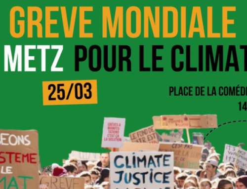 Soutien aux mobilisations contre le changement climatique : vendredi 25 mars à 14h Place de la comédie à METZ